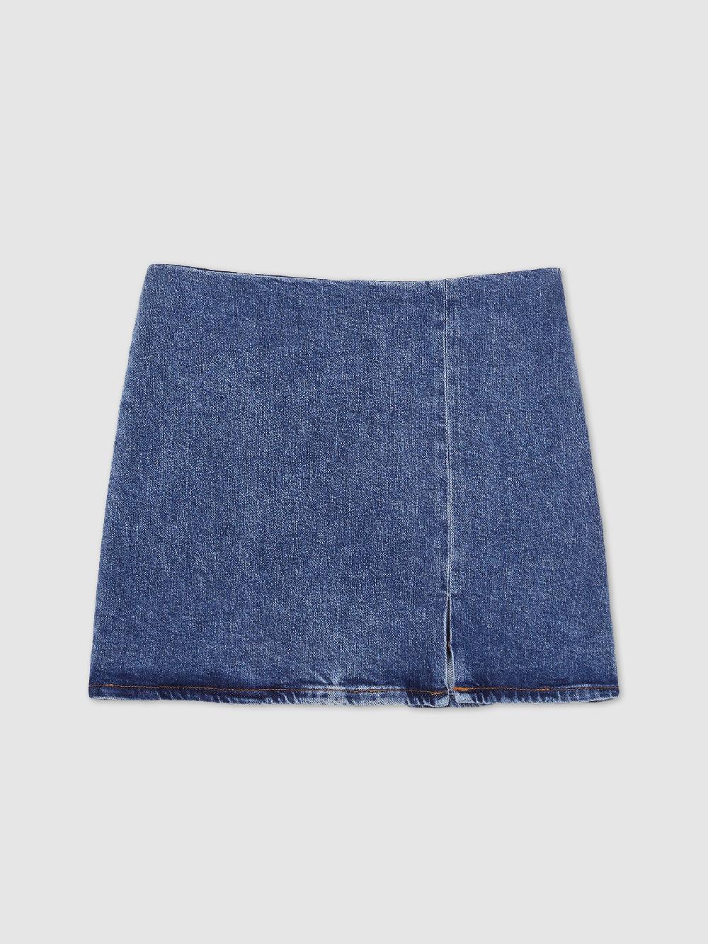 Reiss Good American Denim Mini Skirt In Indigo Blue