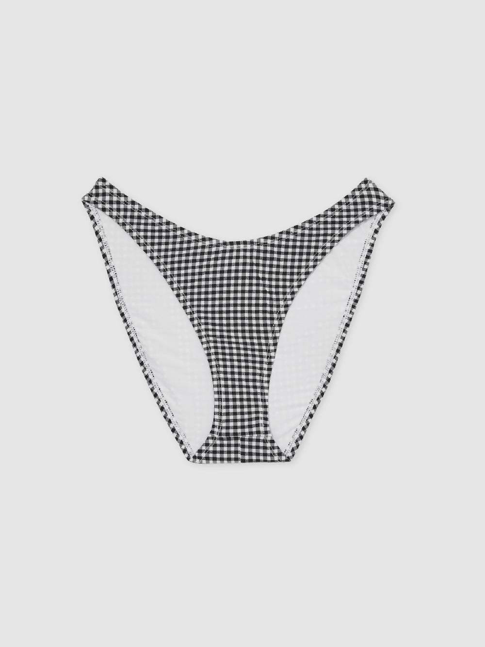 Reiss Good American Gingham Bikini Bottoms In Black