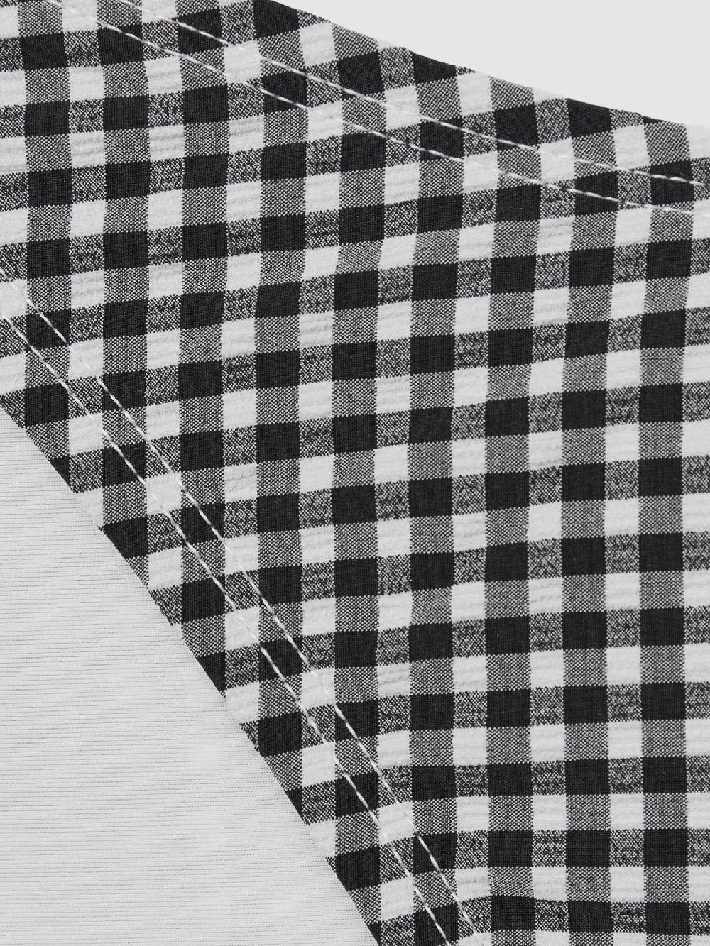 Reiss Good American Gingham Bikini Bottoms In Black