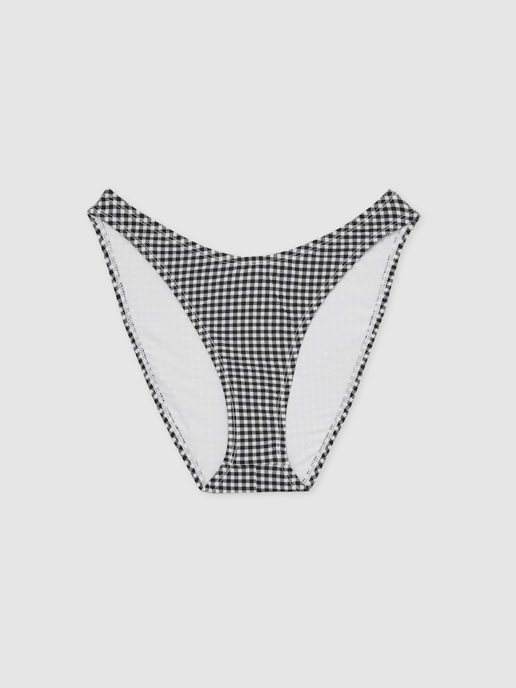 reiss Good American Gingham Bikini Bottoms in Black