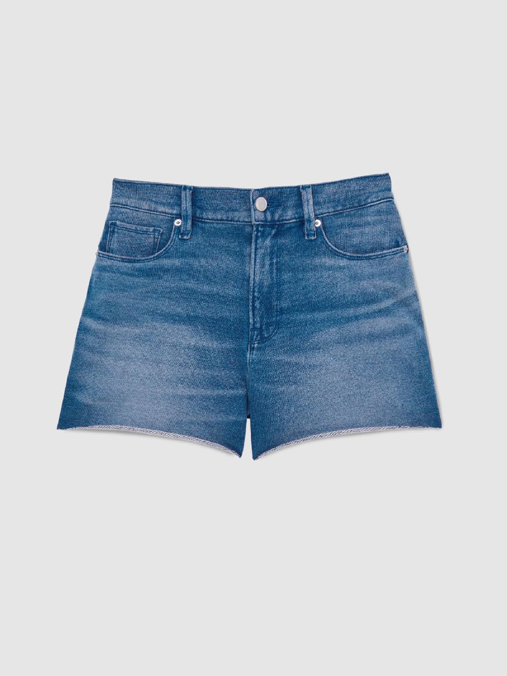 Reiss Good American Jeanius Denim Shorts In Indigo Blue
