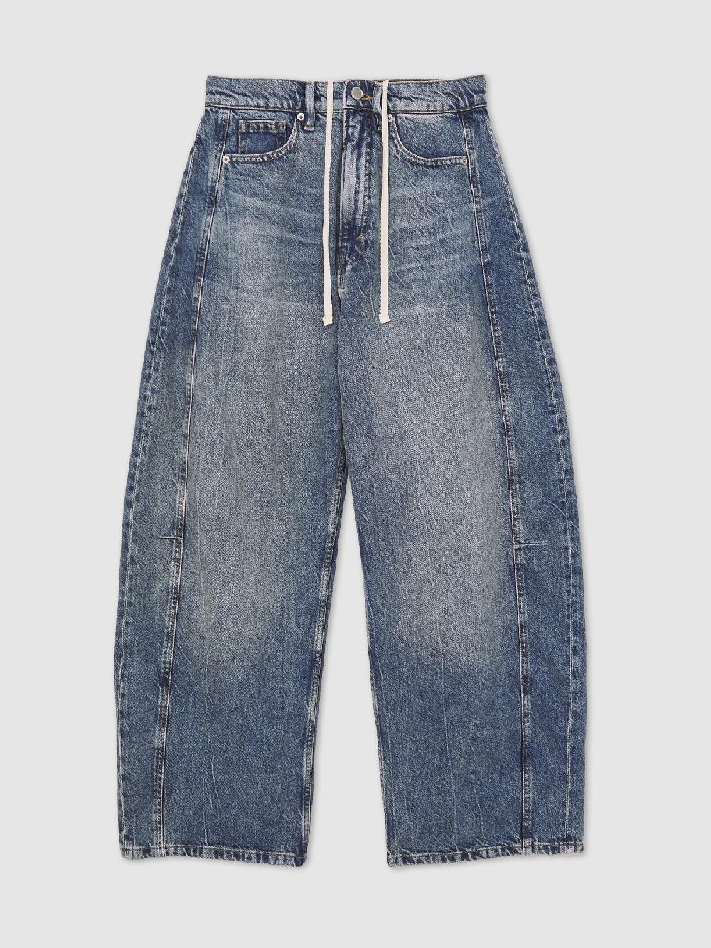 Reiss Good American Oversized Barrel Jeans In Indigo Blue