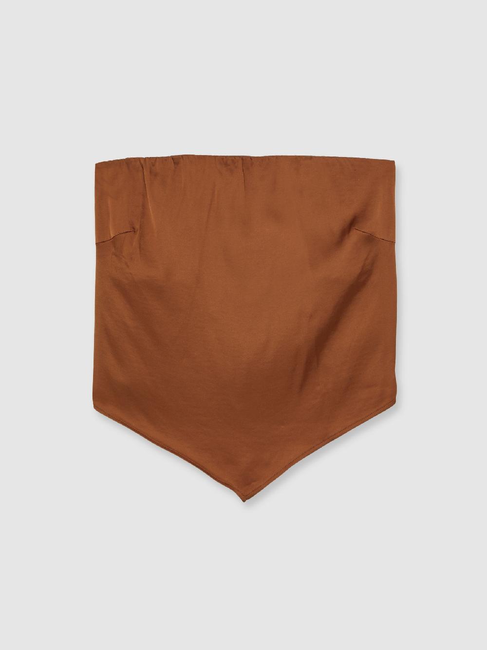 Reiss Good American Satin Handkerchief Top In Copper
