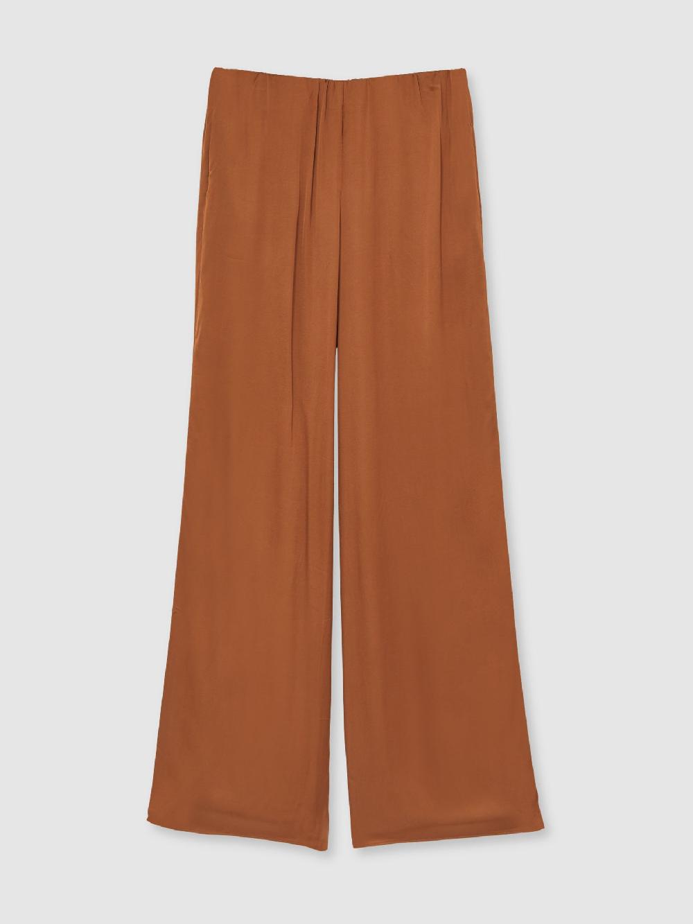 Reiss Good American Satin Wide-Leg Trousers In Copper