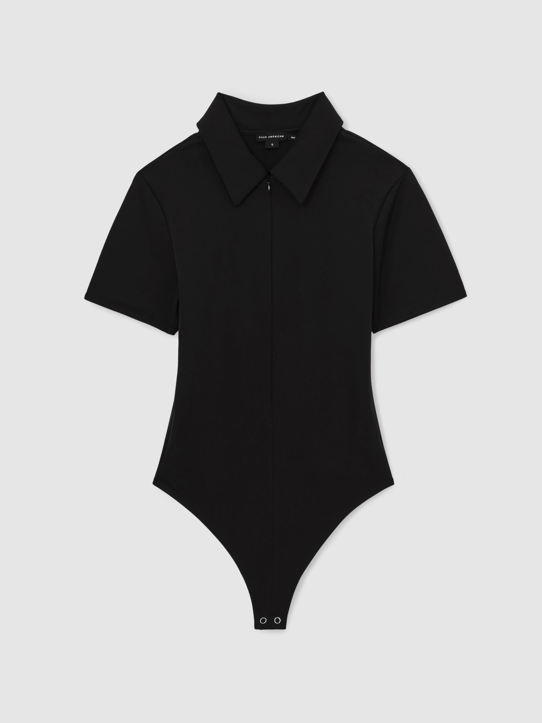 Reiss Good American Scuba Collared Bodysuit In Black