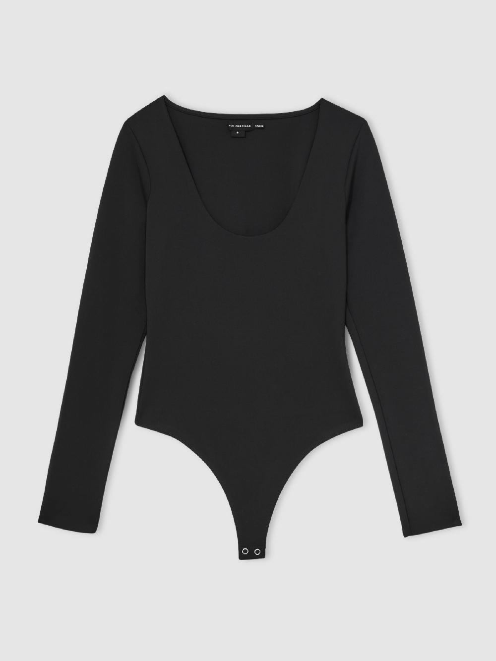 Reiss Good American Scuba Scoop Neck Bodysuit In Black