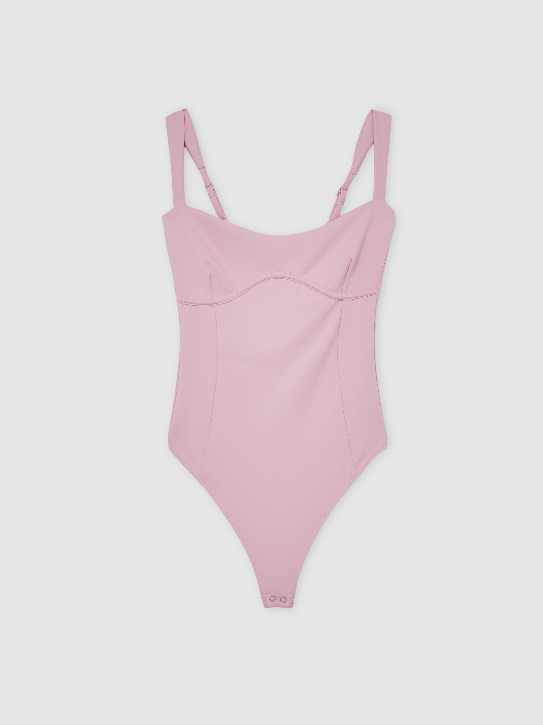 Reiss Good American Scuba Sweetheart Bodysuit In Light Pink