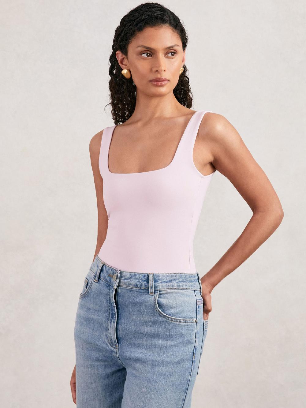 Reiss Good American Scuba Tank Bodysuit In Light Pink