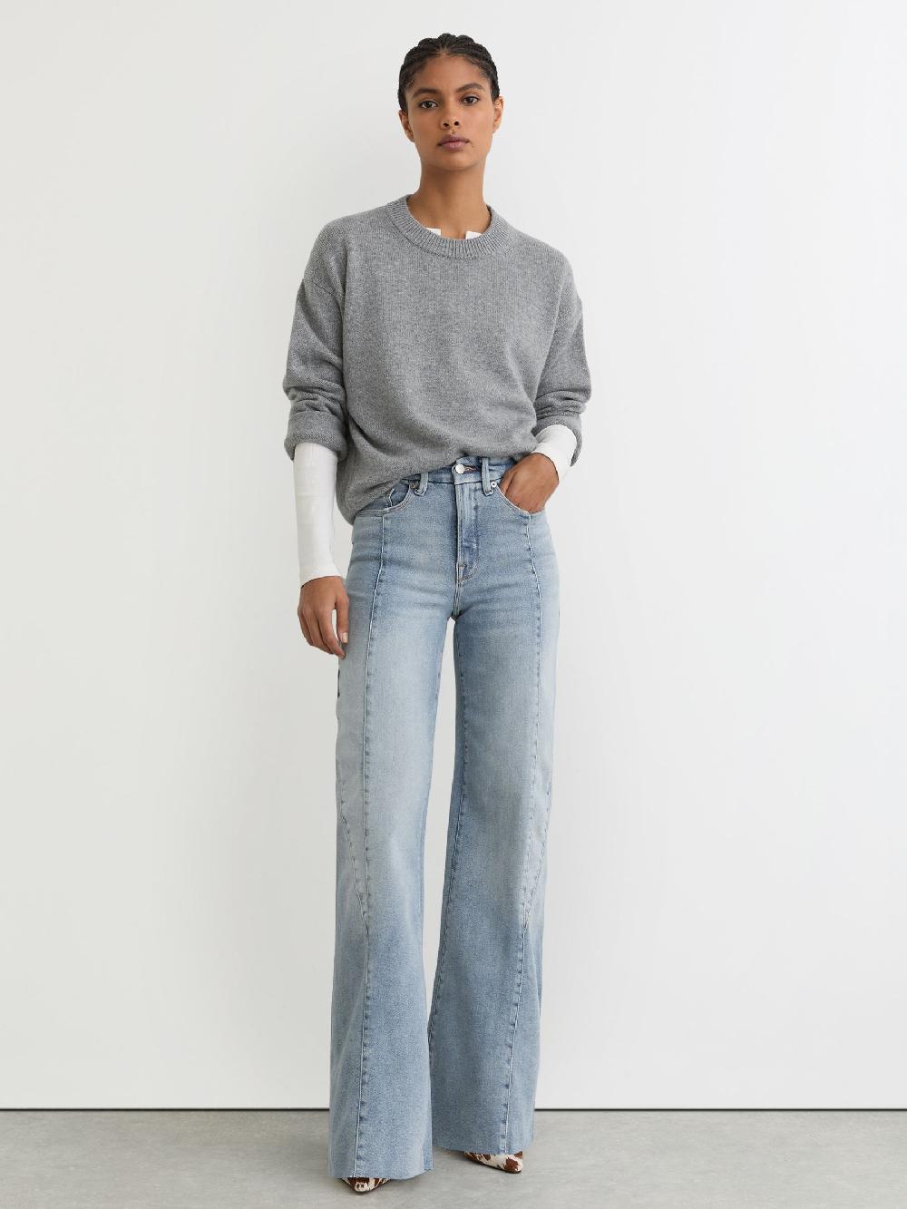Reiss Good American Seam Wide-Leg Jeans In Indigo Blue