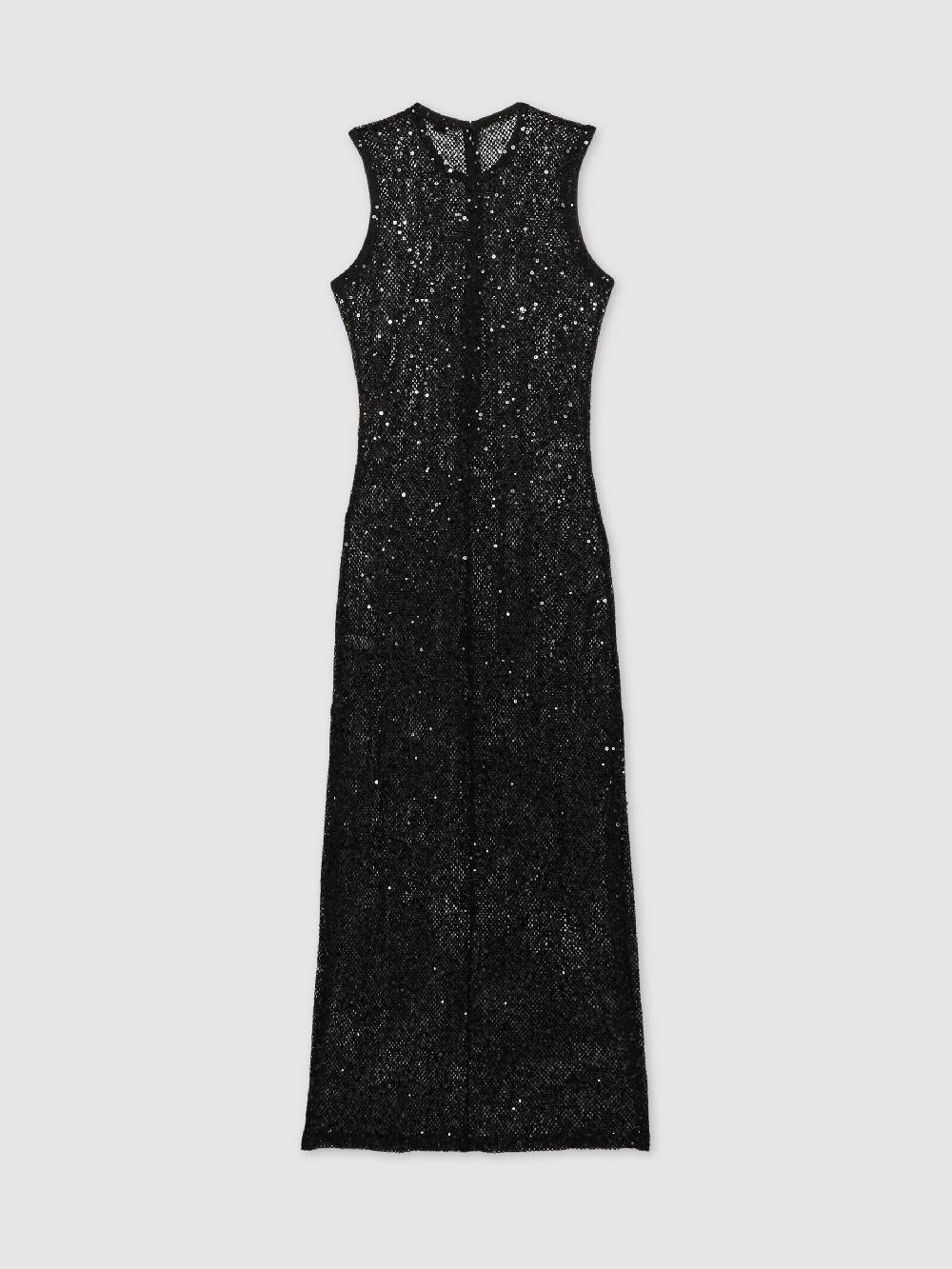 Reiss Good American Sequin Crochet Beach Cover-Up Dress In Black