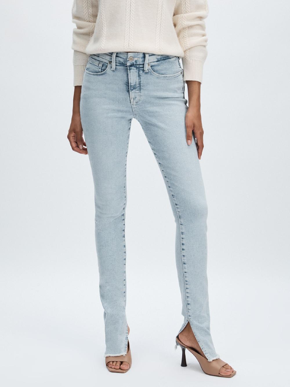 Reiss Good American Split-Hem Skinny Jeans In Light Blue