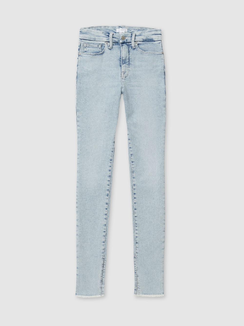 Reiss Good American Split-Hem Skinny Jeans In Light Blue