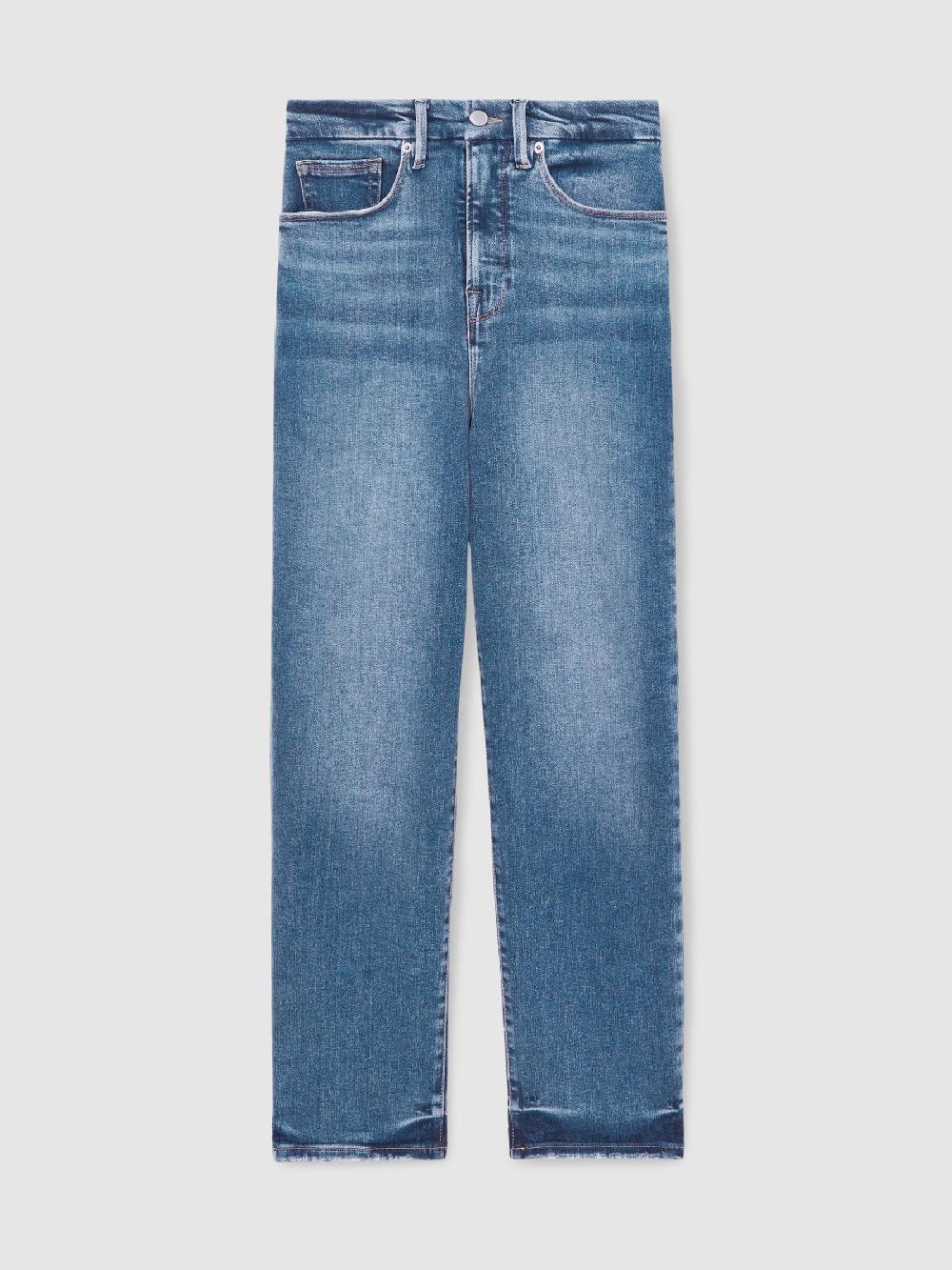Reiss Good American Straight Compression Jeans In Indigo Blue
