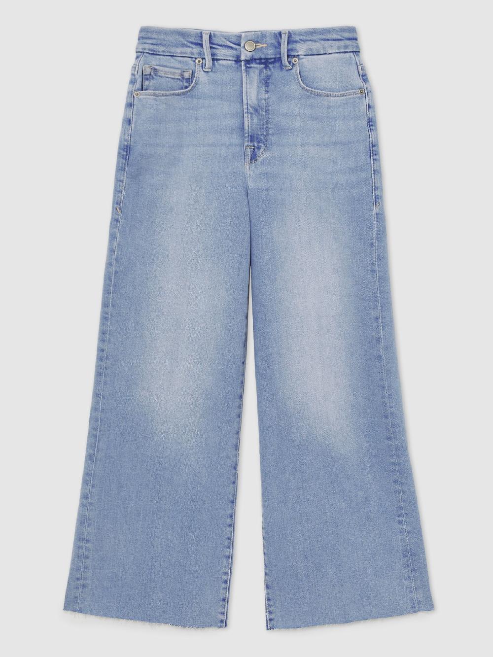 Reiss Good American Wide Compression Jeans In Indigo Blue