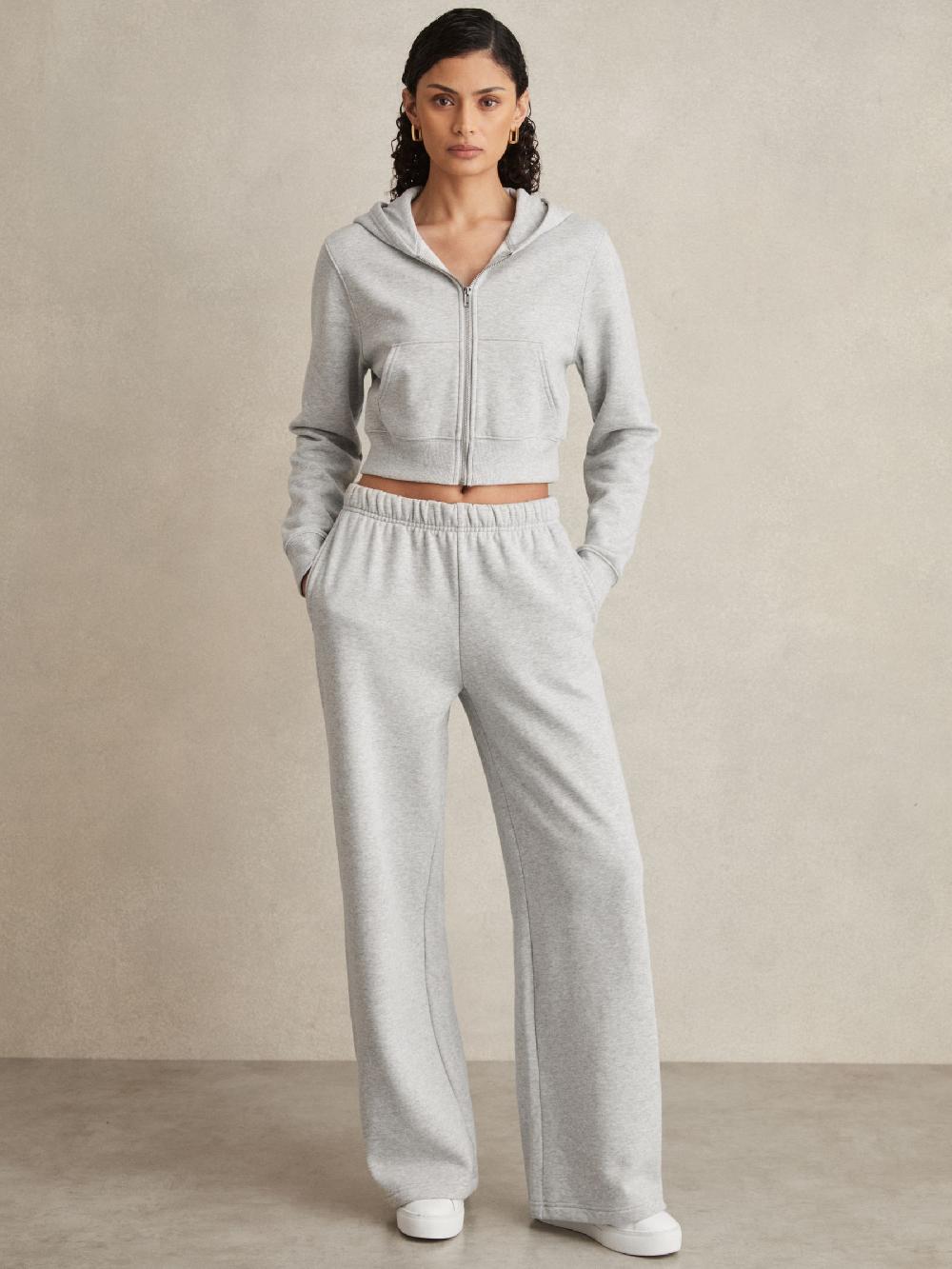 Reiss Good American Wide-Leg Joggers In Heather Grey