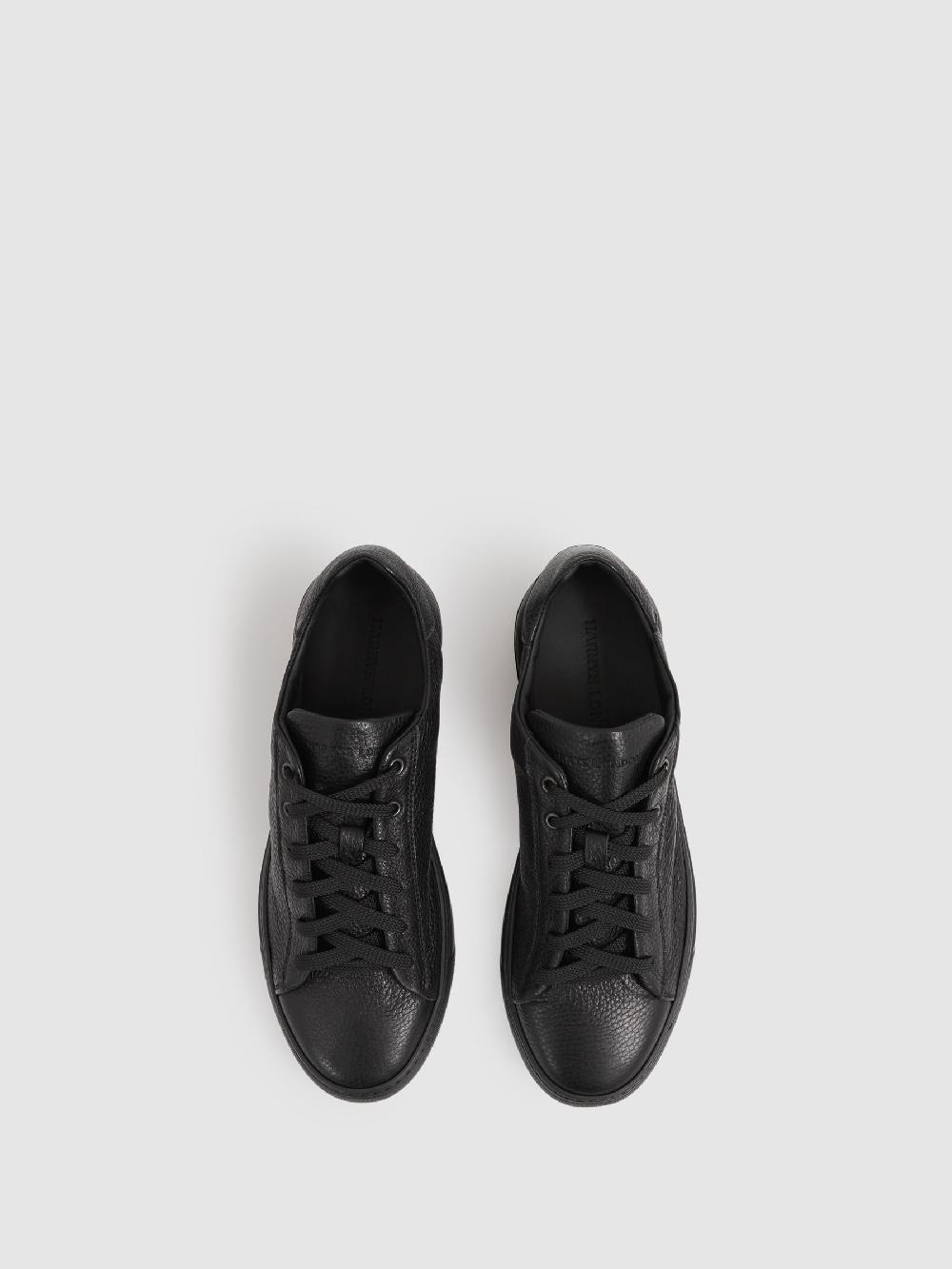 Reiss Harrys London Deerskin Lace-Up Trainers In Black