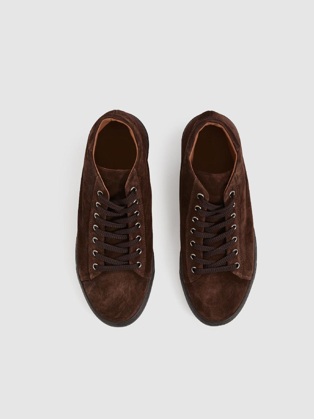 Reiss Harrys London Suede High-Top Trainers In Dark Brown