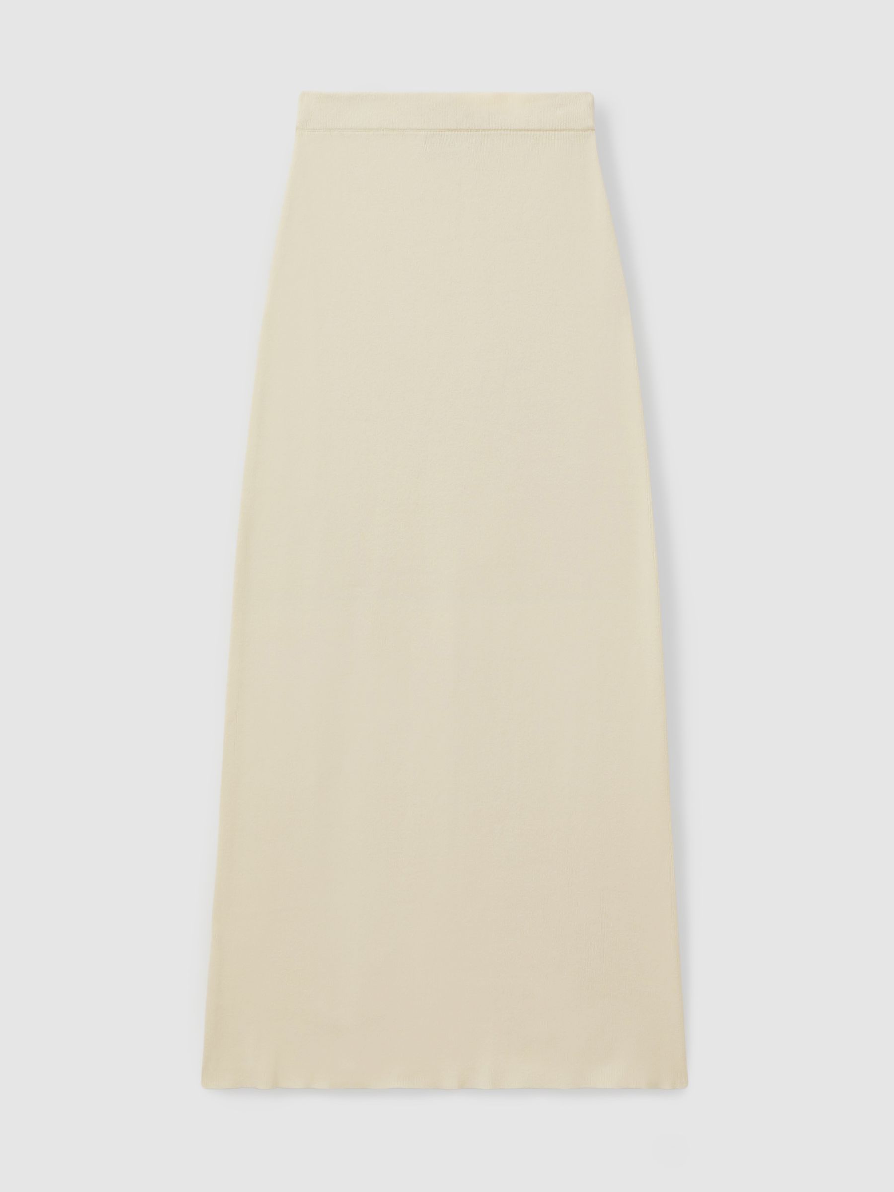 Reiss Ines White Anna Quan Knitted Cotton Midi Skirt