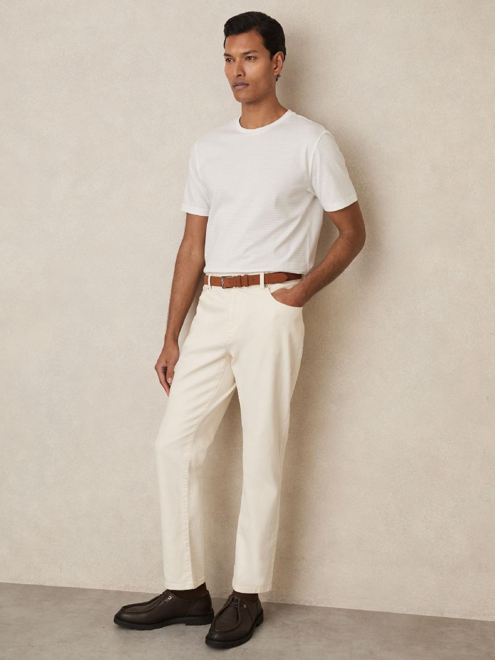 Reiss Leather Moccasin-Toe Lace-Up Shoes In Dark Brown