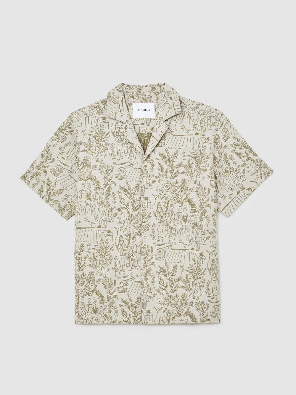 Reiss Les Deux Cotton-Blend Jacquard Shirt In Light Ivory