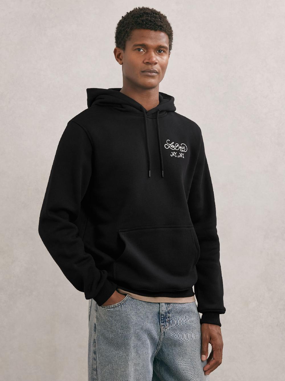 Reiss Les Deux Cotton Graphic-Print Sweat Top In Black