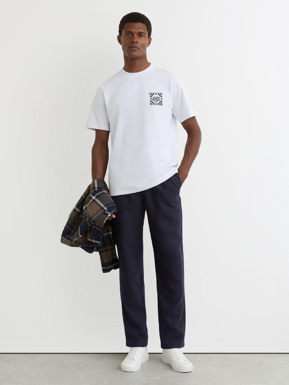 Reiss Les Deux Cotton Graphic-Print T-Shirt In White