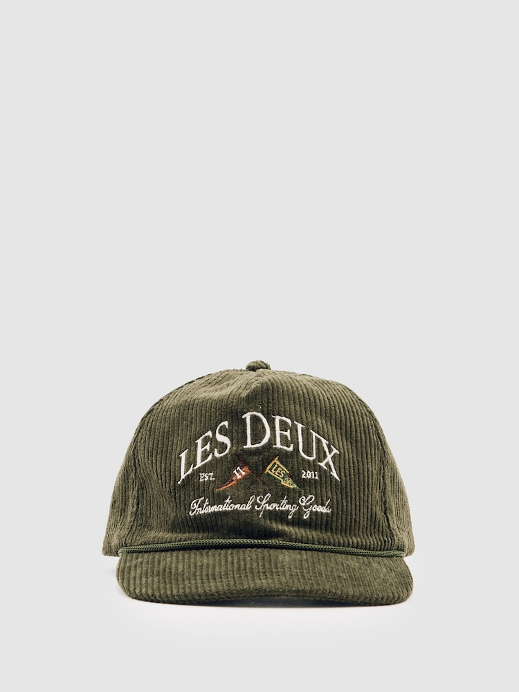 reiss Les Deux Ivy League Corduroy Cap in Duffel Bag