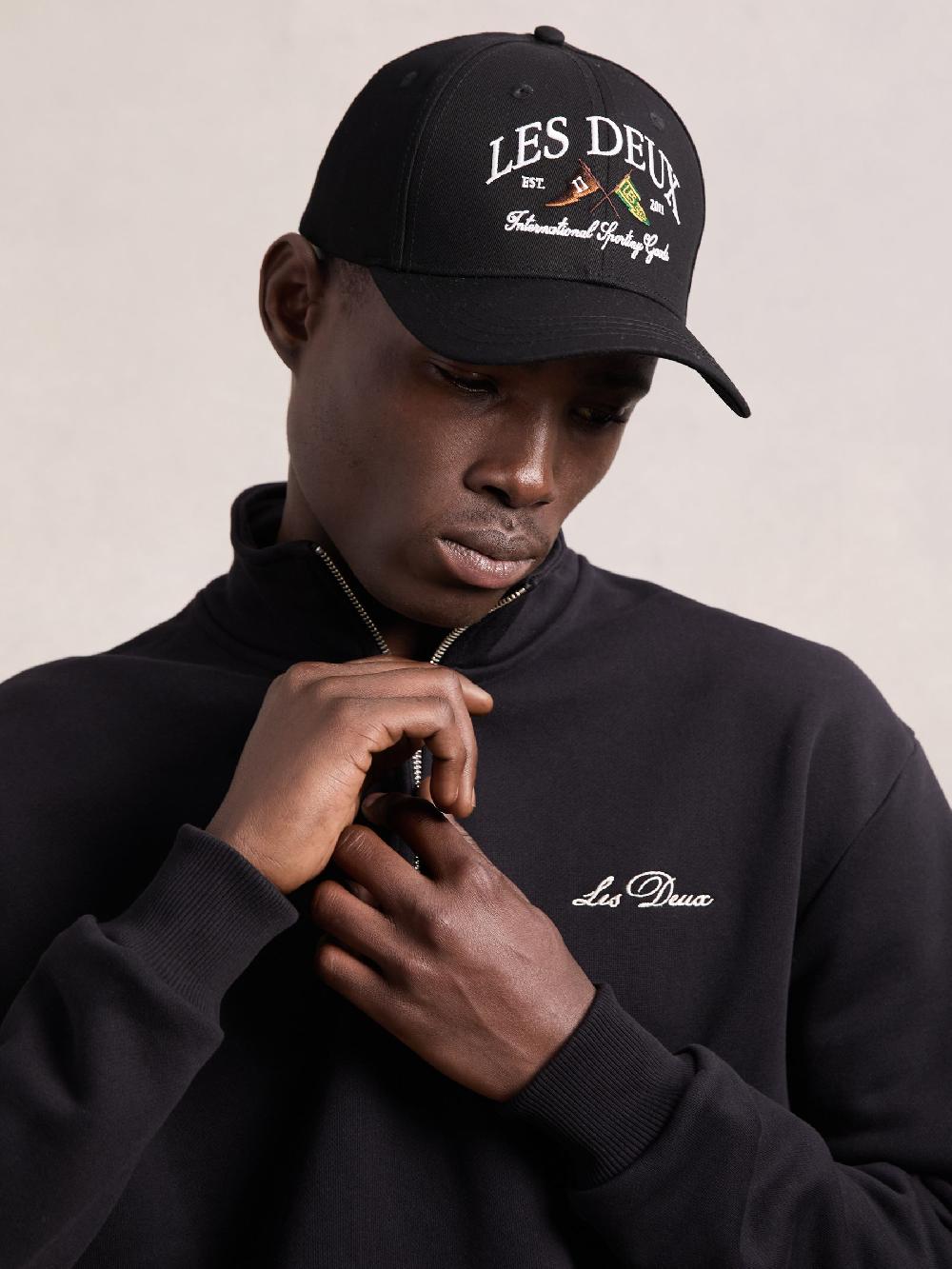 Reiss Les Deux Ivy League Cotton Baseball Cap In Black