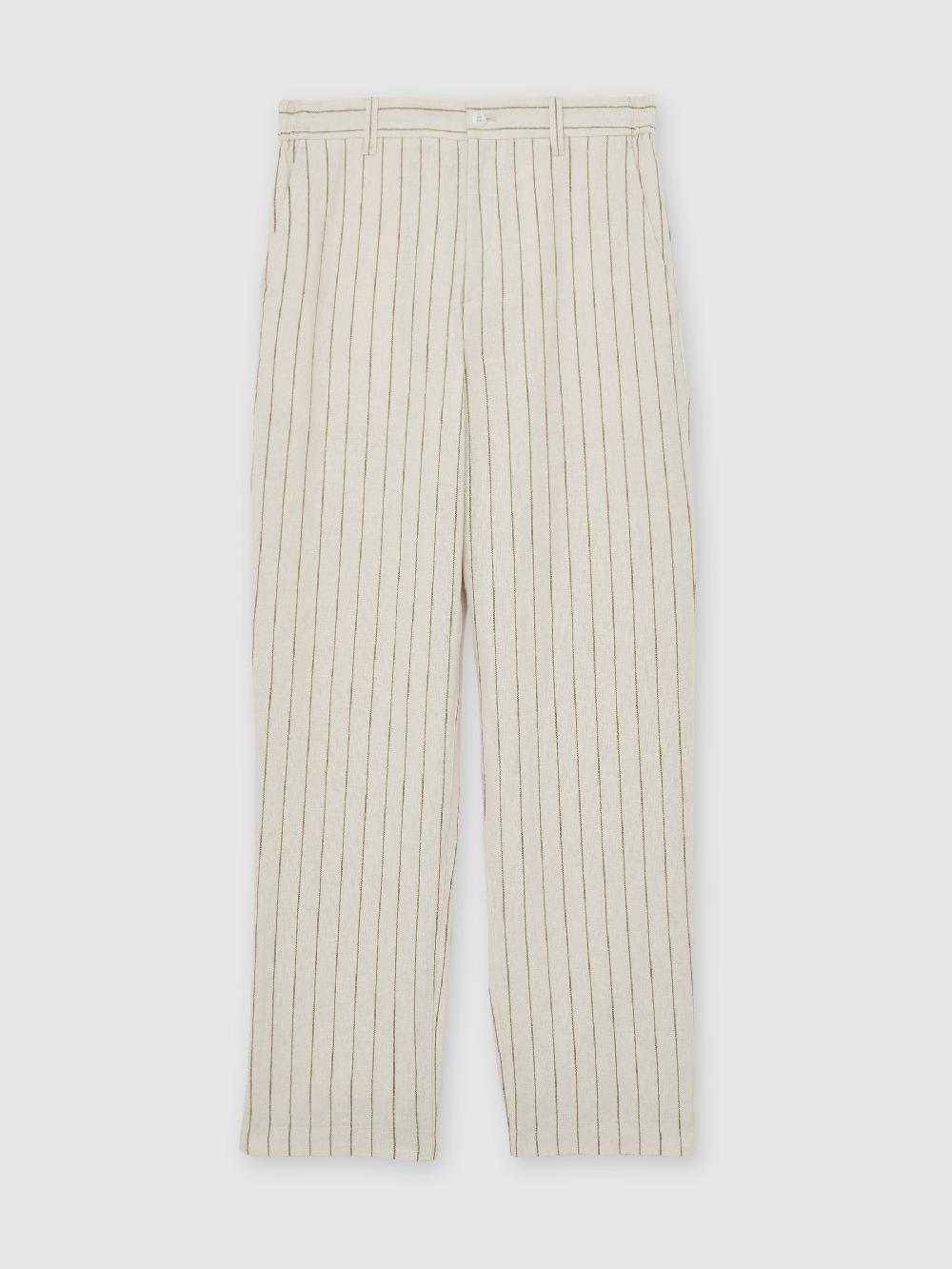 Reiss Les Deux Linen-Cotton Stripe Trousers In Ivory