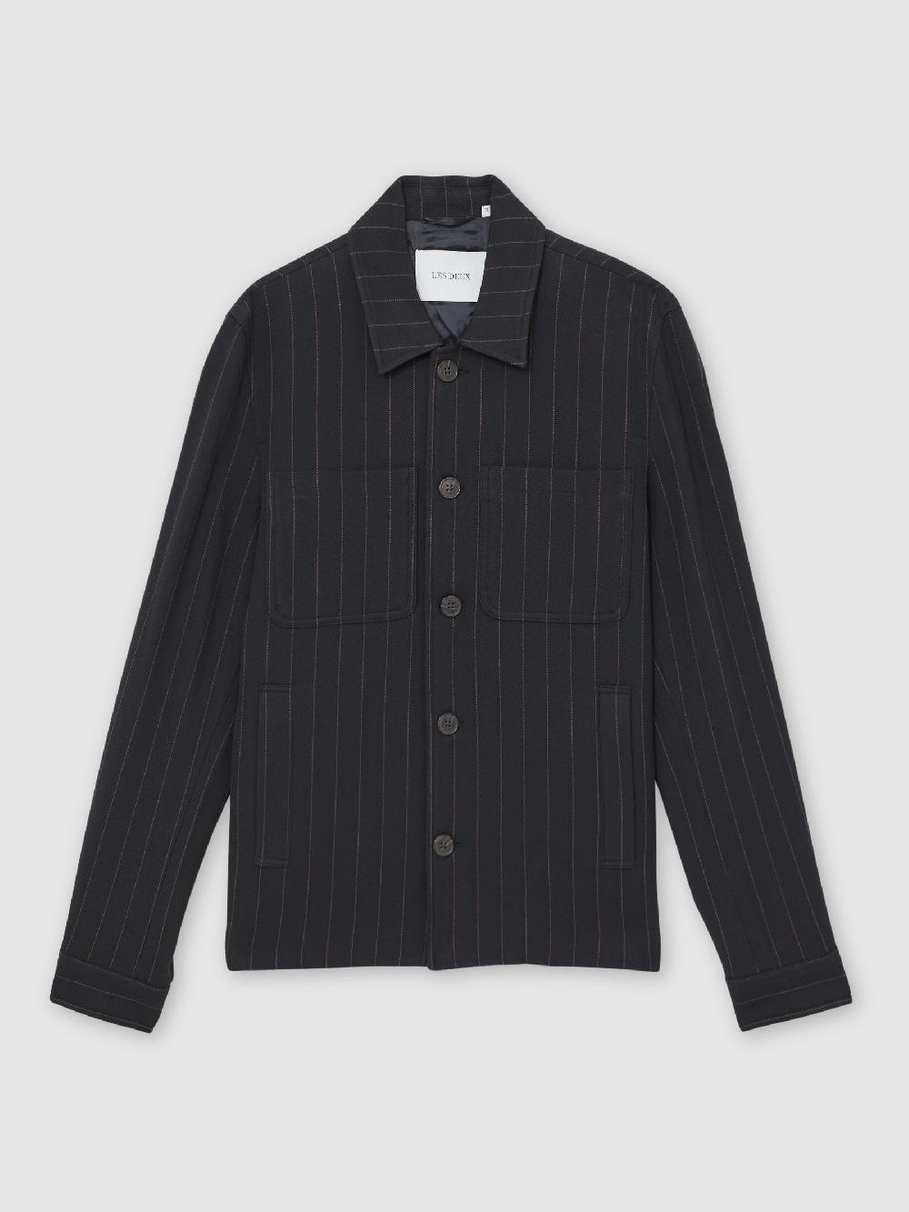 Reiss Les Deux Pinstripe Hybrid Jacket In Dark Navy