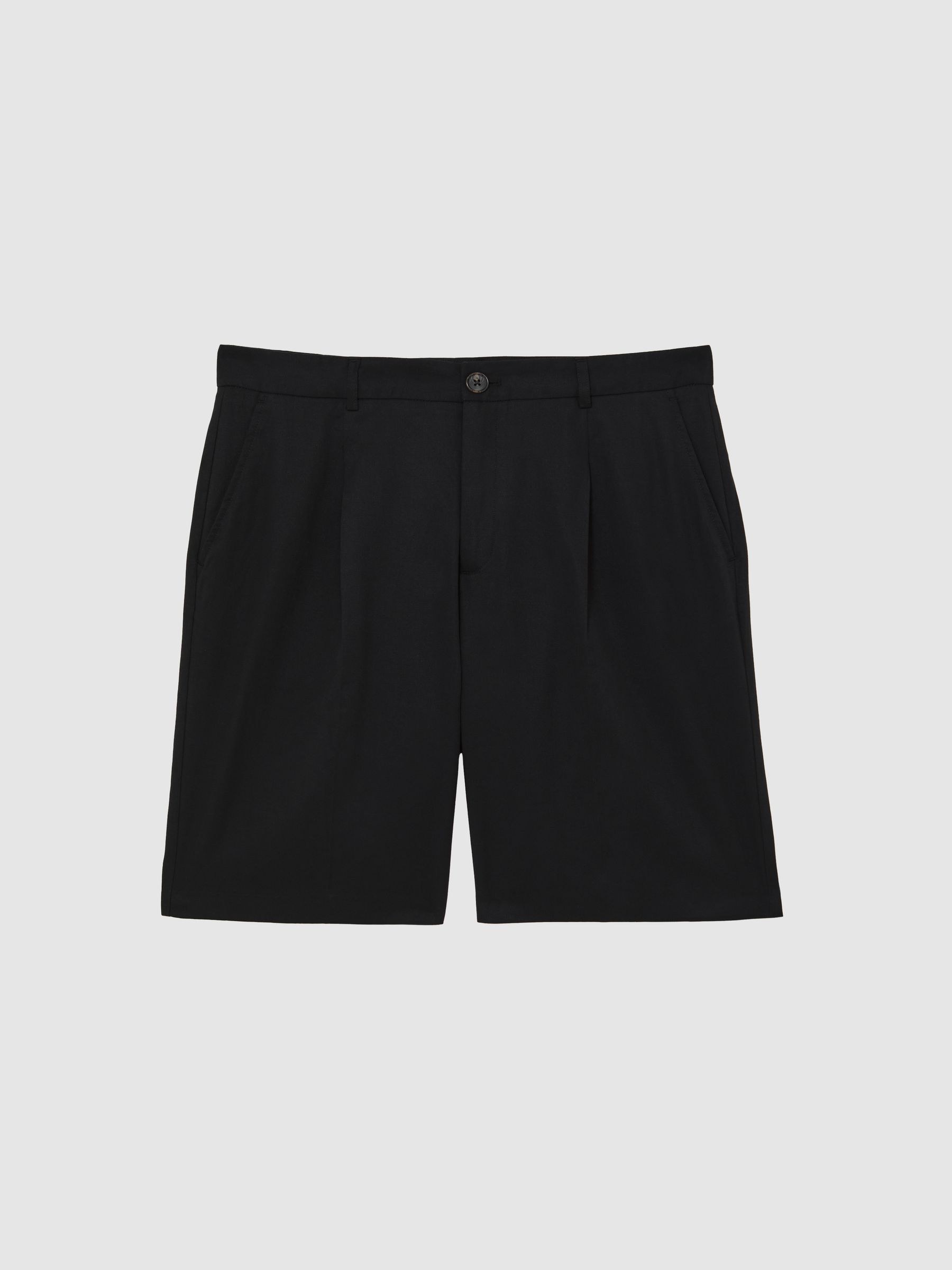 Reiss Les Deux Twill Pleated Suiting Shorts In Black