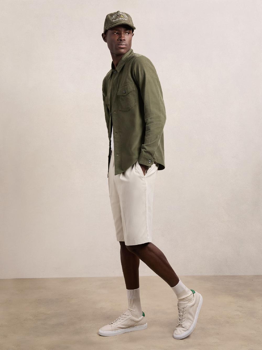 Reiss Les Deux Twill Pleated Suiting Shorts In Light Sand
