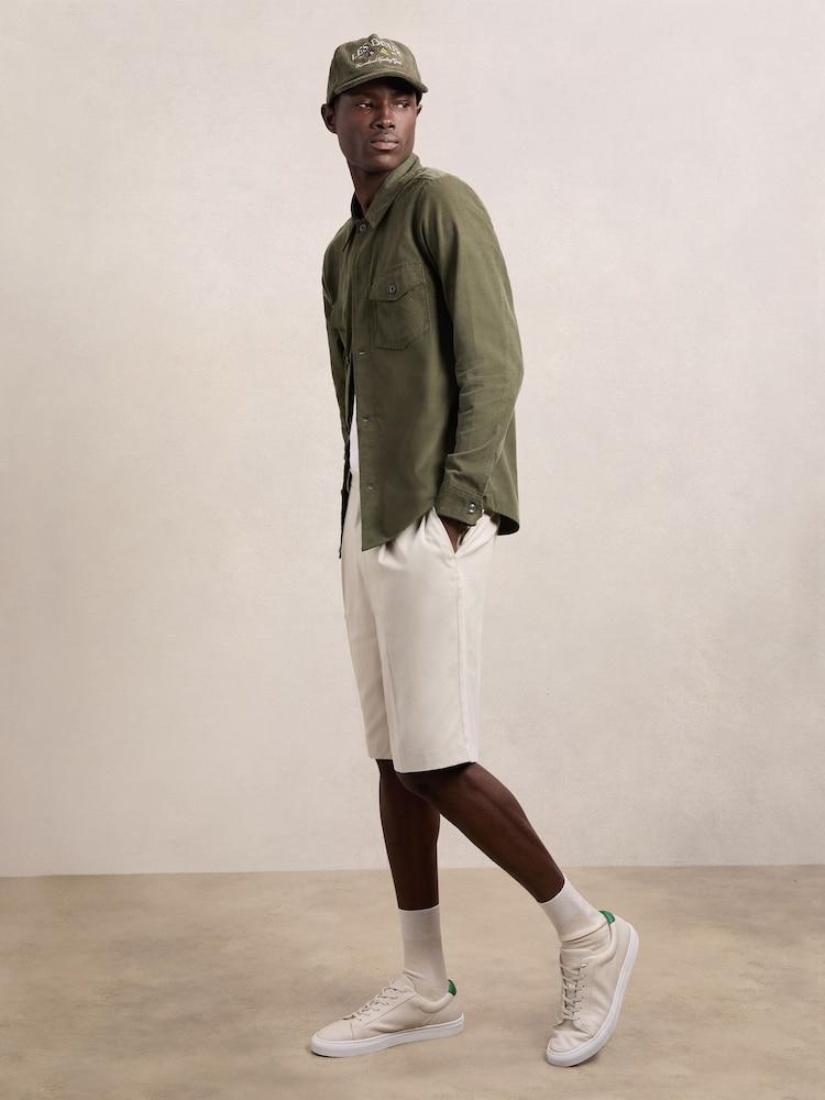 reiss Les Deux Twill Pleated Suiting Shorts in Light Sand