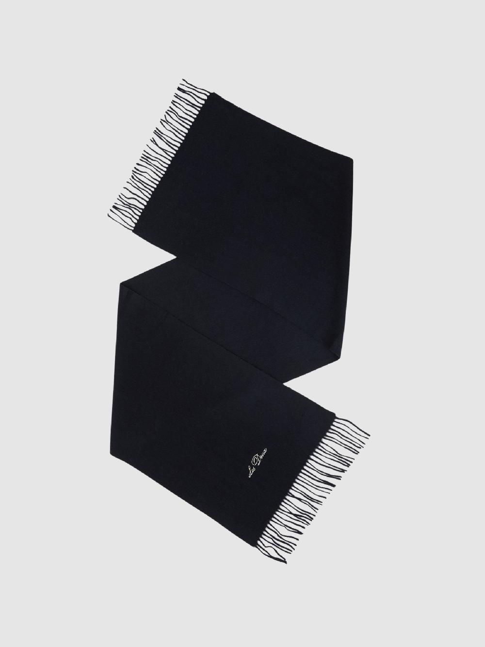 Reiss Les Deux Wool Logo-Embroidered Scarf In Dark Navy