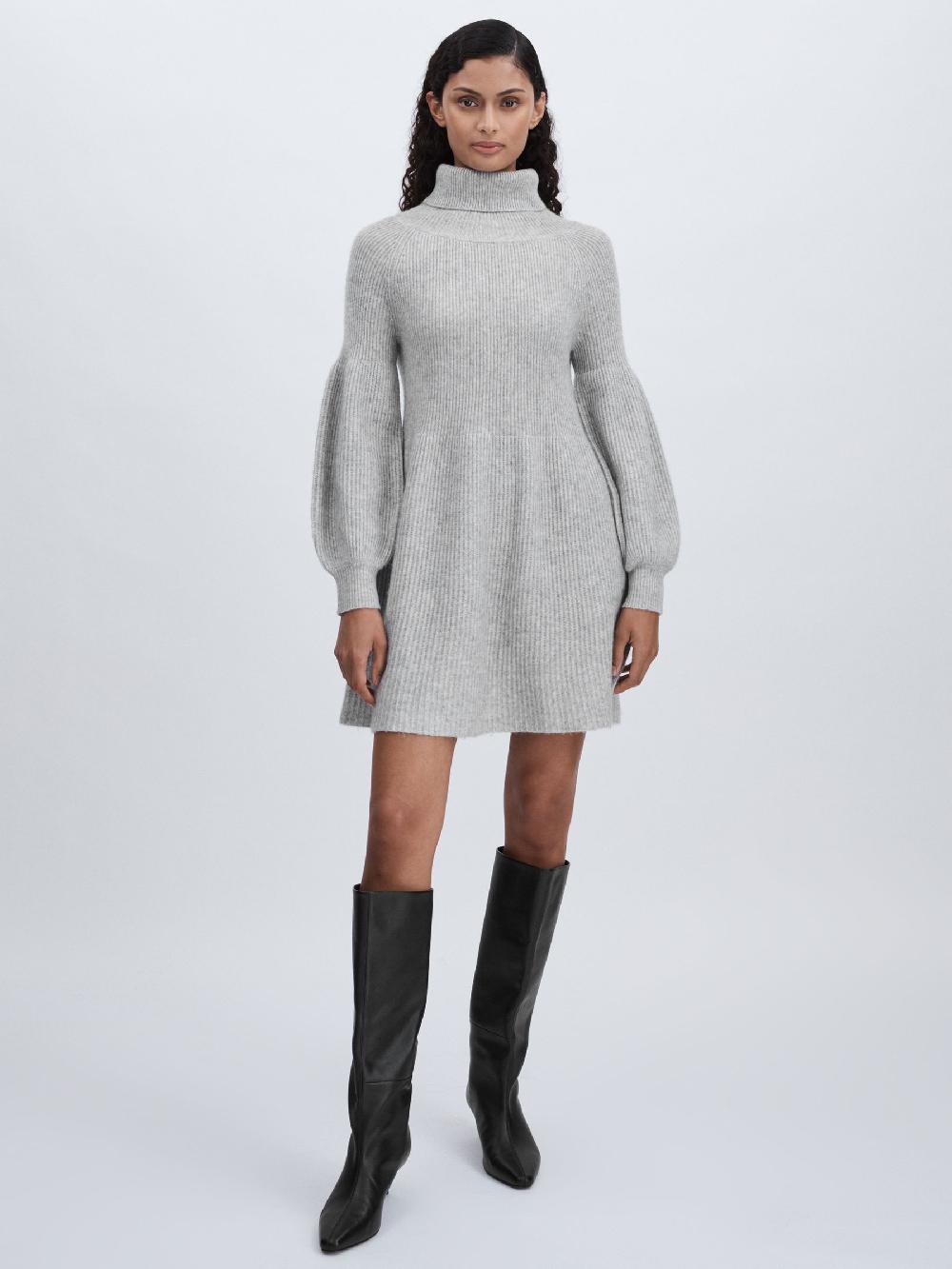 Reiss Madeleine Thompson Wool-Cashmere Mini Dress In Grey
