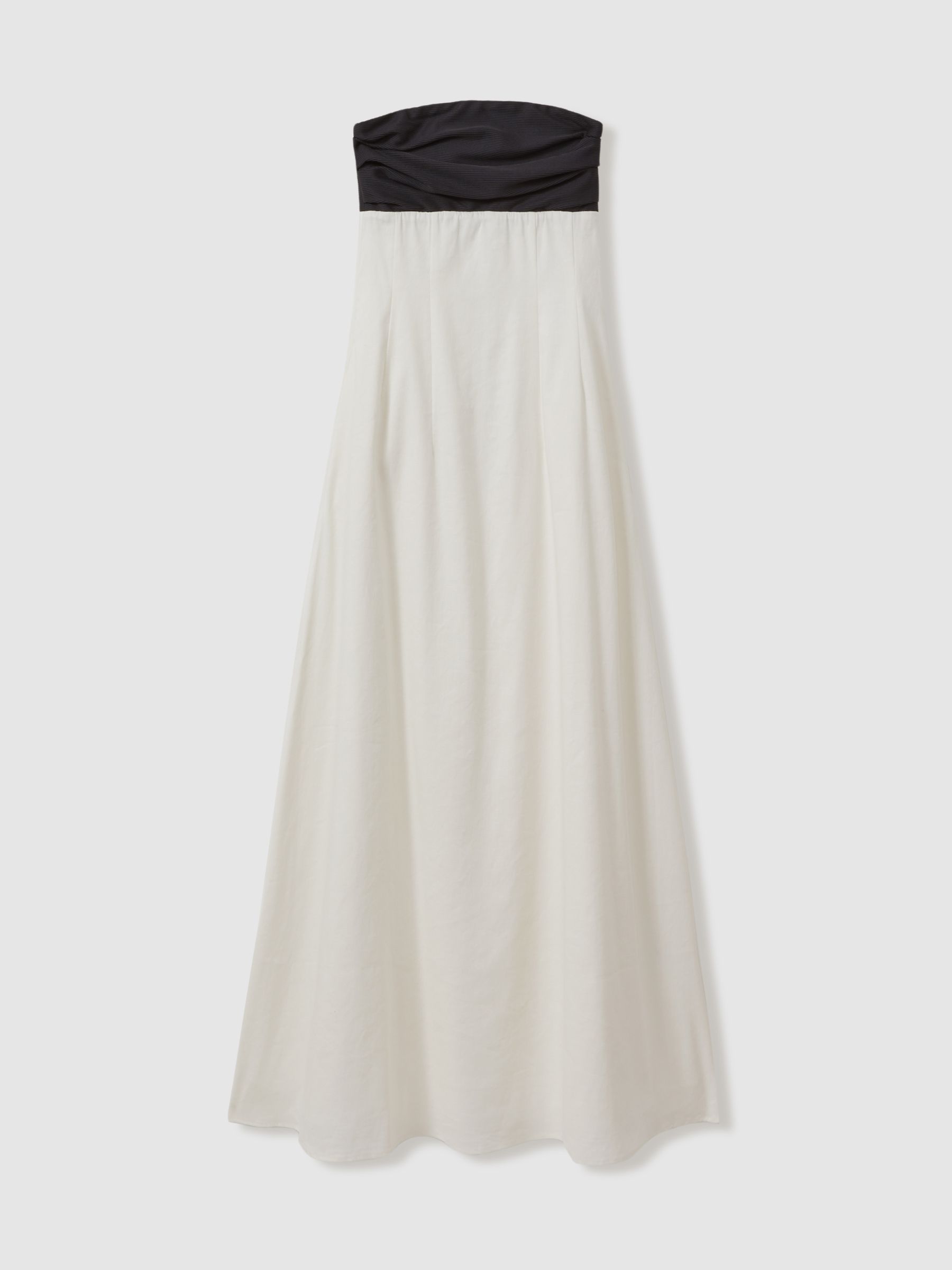 Reiss Marcia Ivory Anna Quan Linen-Jersey Strapless Maxi Dress