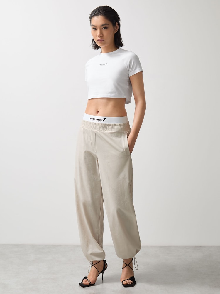 reiss McLaren F1 Team Boxer-Waist Trousers in Stone
