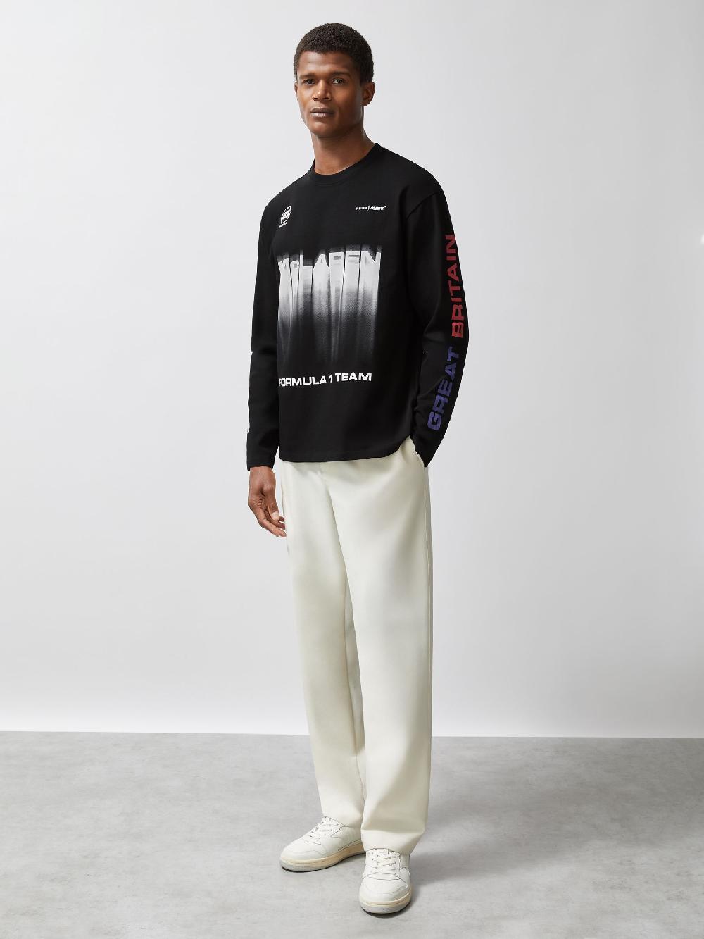 Reiss McLaren F1 Team British GP T-Shirt Unisex Fit In Black