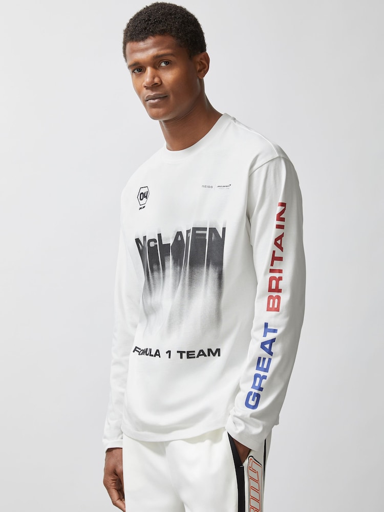 reiss McLaren F1 Team British GP T-Shirt Unisex Fit in White