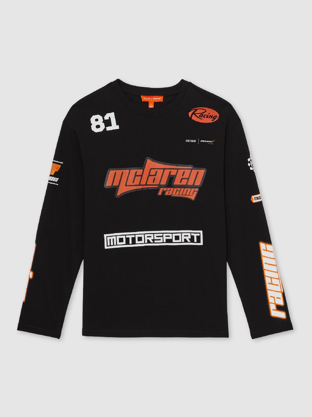 Reiss McLaren F1 Team Cotton Logo T-Shirt Unisex Fit In Black