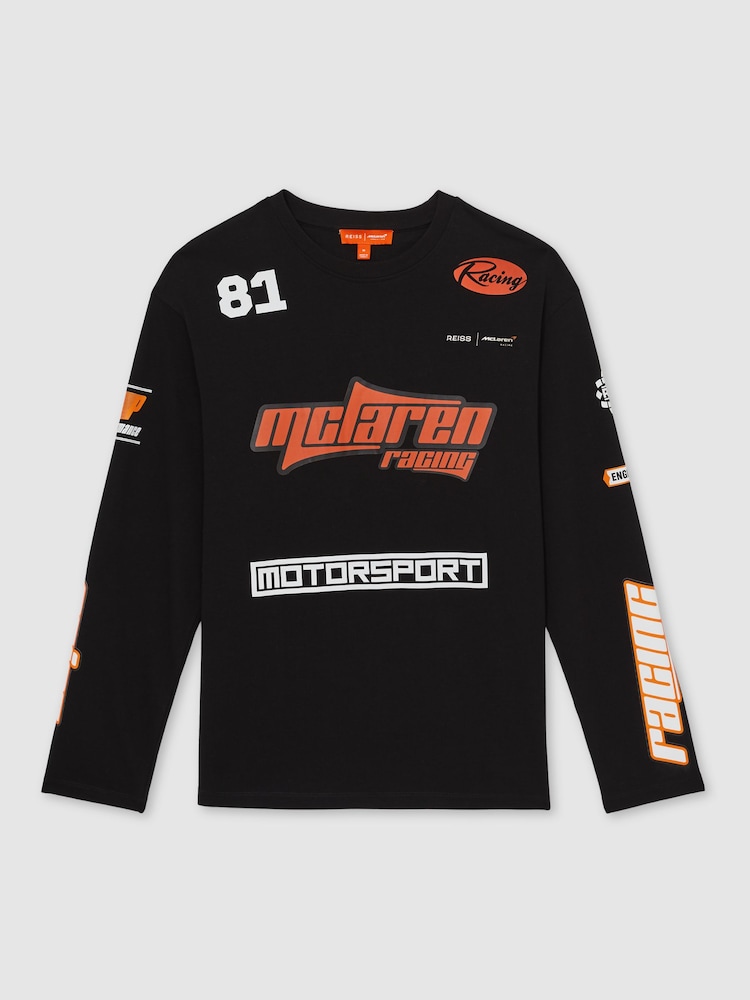 reiss McLaren F1 Team Cotton Logo T-Shirt Unisex Fit in Black