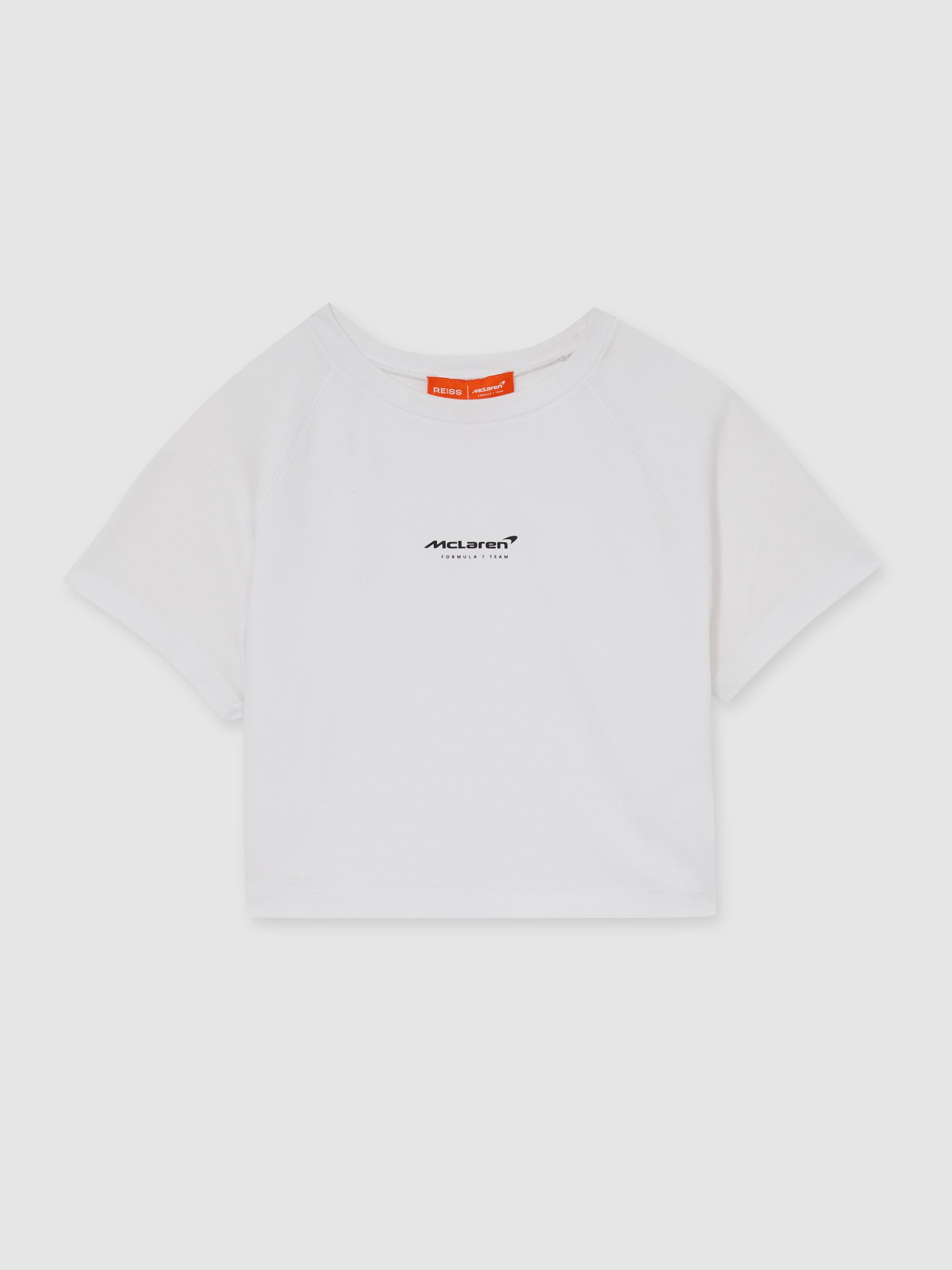 Reiss McLaren F1 Team Cropped Logo T-Shirt In White