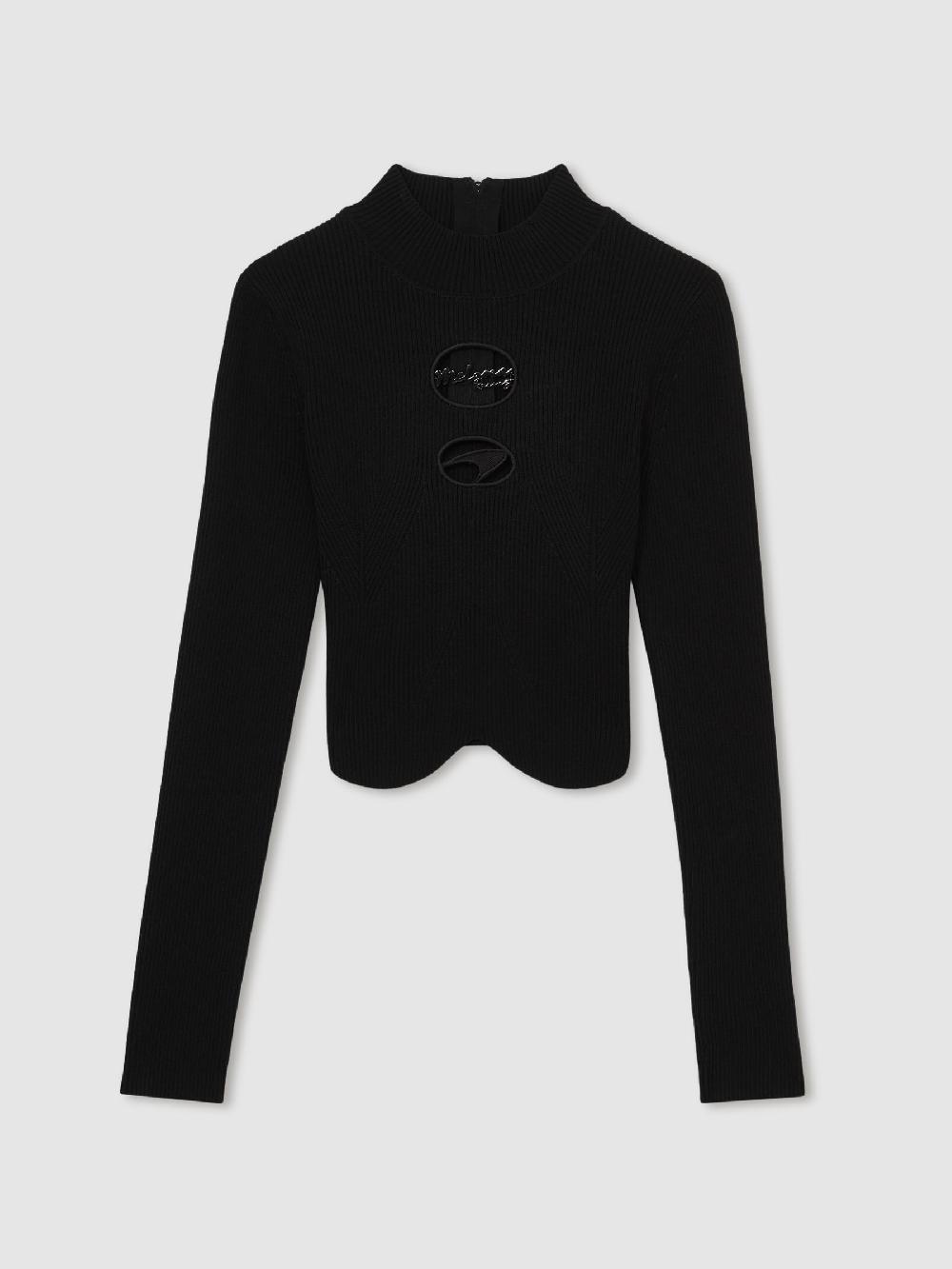Reiss McLaren F1 Team Cut-Out Knit Crop Top In Black