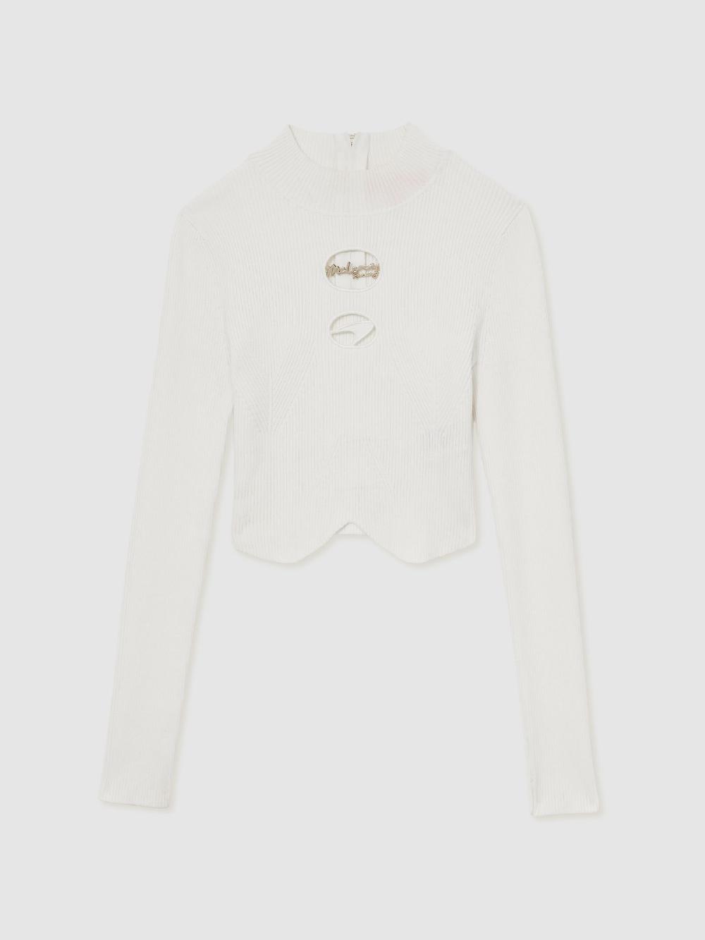 Reiss McLaren F1 Team Cut-Out Knit Crop Top In White