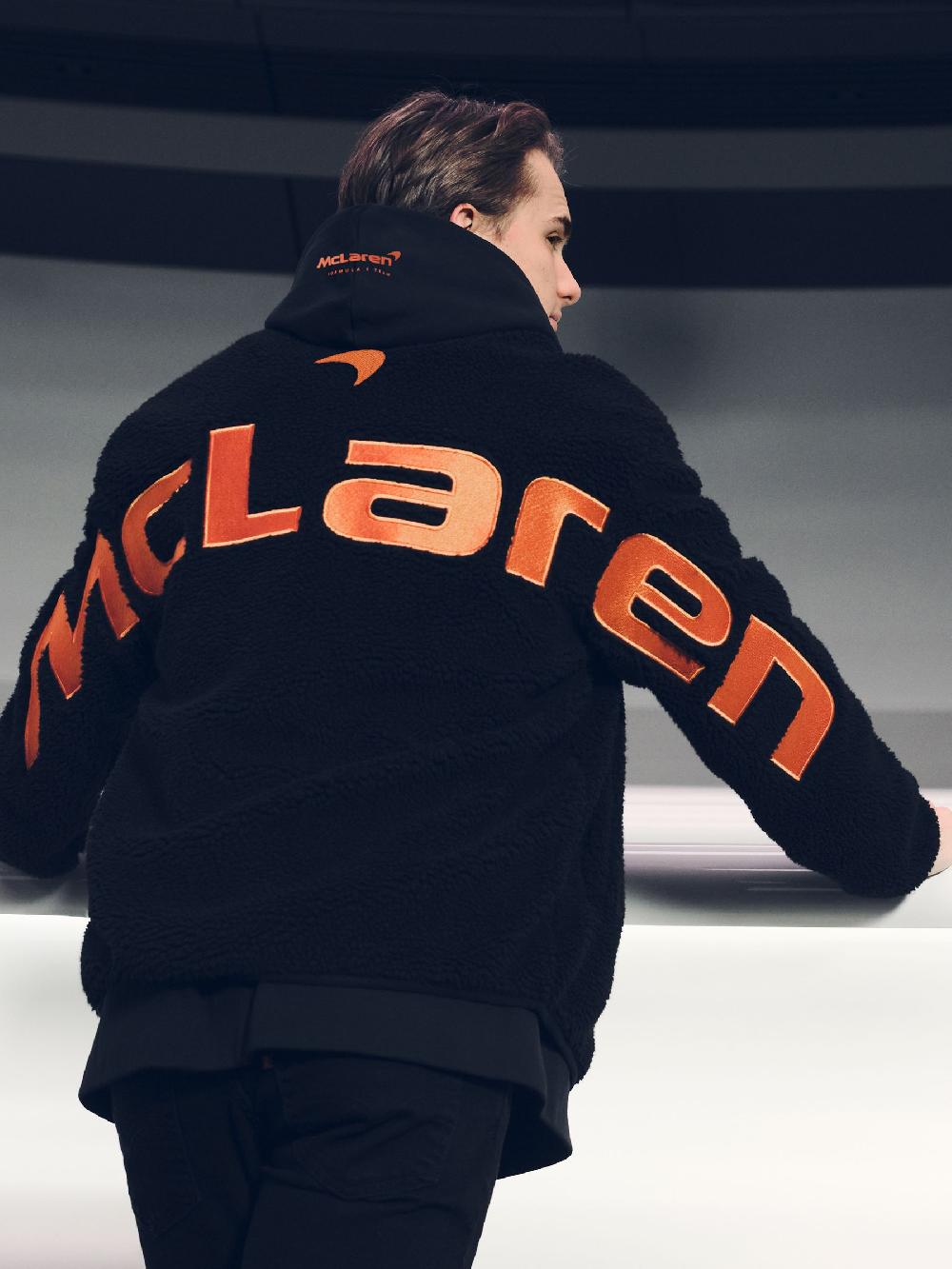 Reiss McLaren F1 Team Embroidered Fleece Jacket Unisex Fit In Black