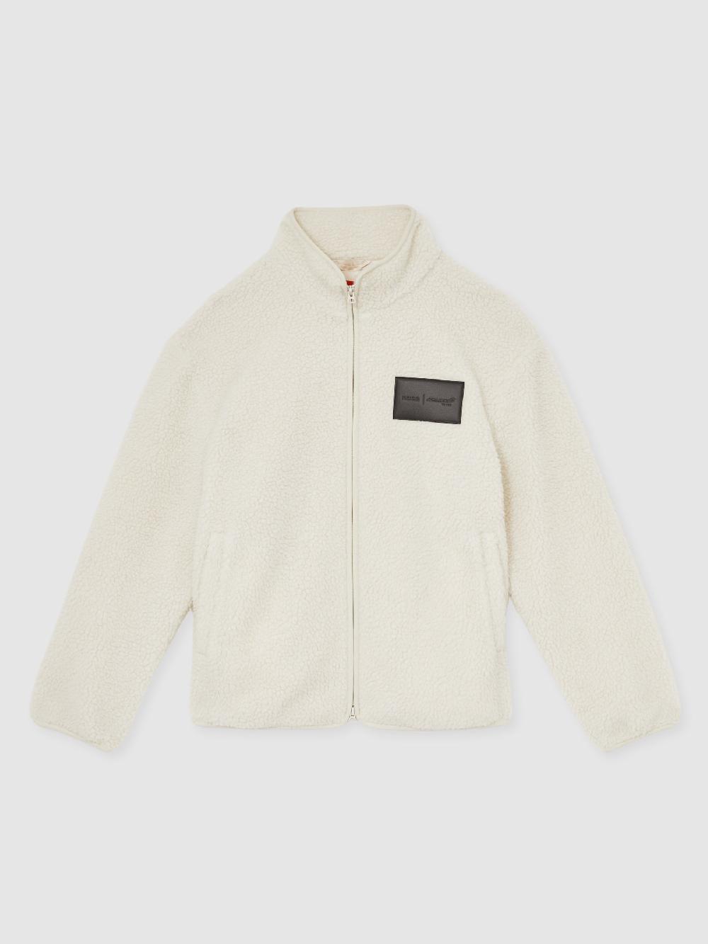 Reiss McLaren F1 Team Embroidered Fleece Jacket Unisex Fit In Off White