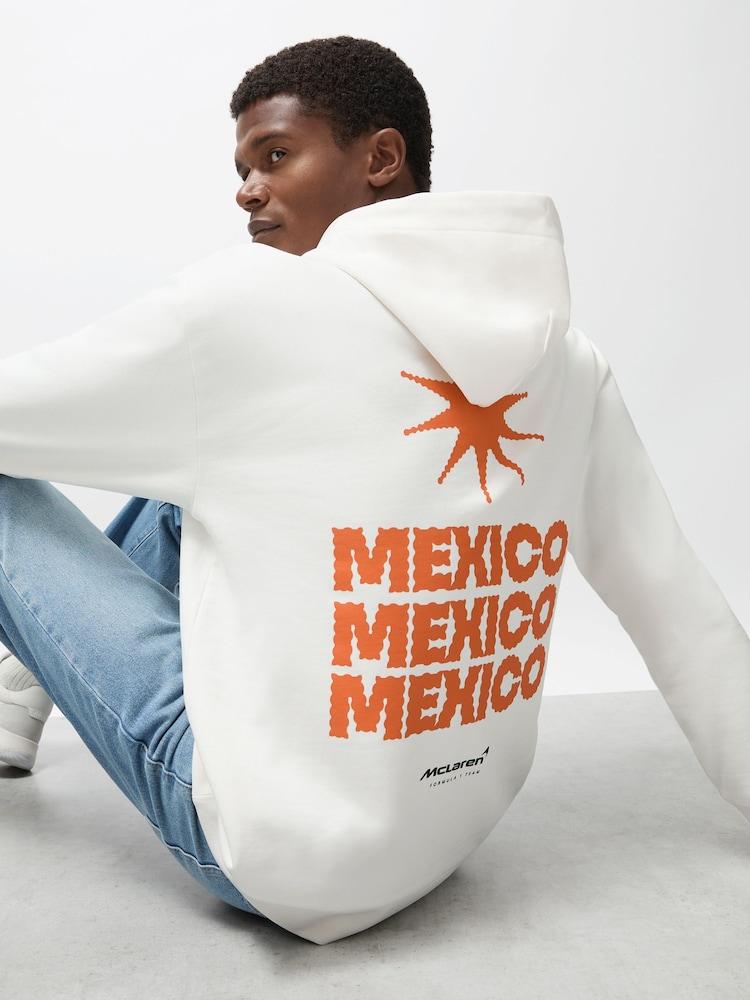 reiss McLaren F1 Team Mexico City Hoodie Unisex Fit in White
