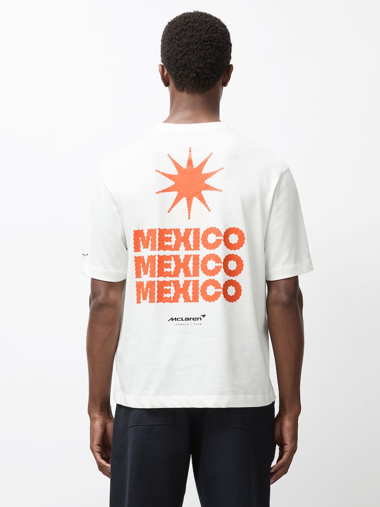 reiss McLaren F1 Team Mexico City T-Shirt Unisex Fit in White