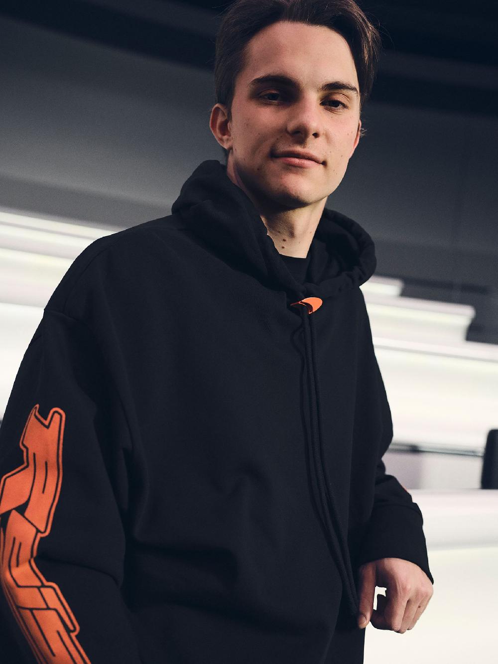Reiss McLaren F1 Team Oversize Toggle Hoodie Unisex Fit In Black
