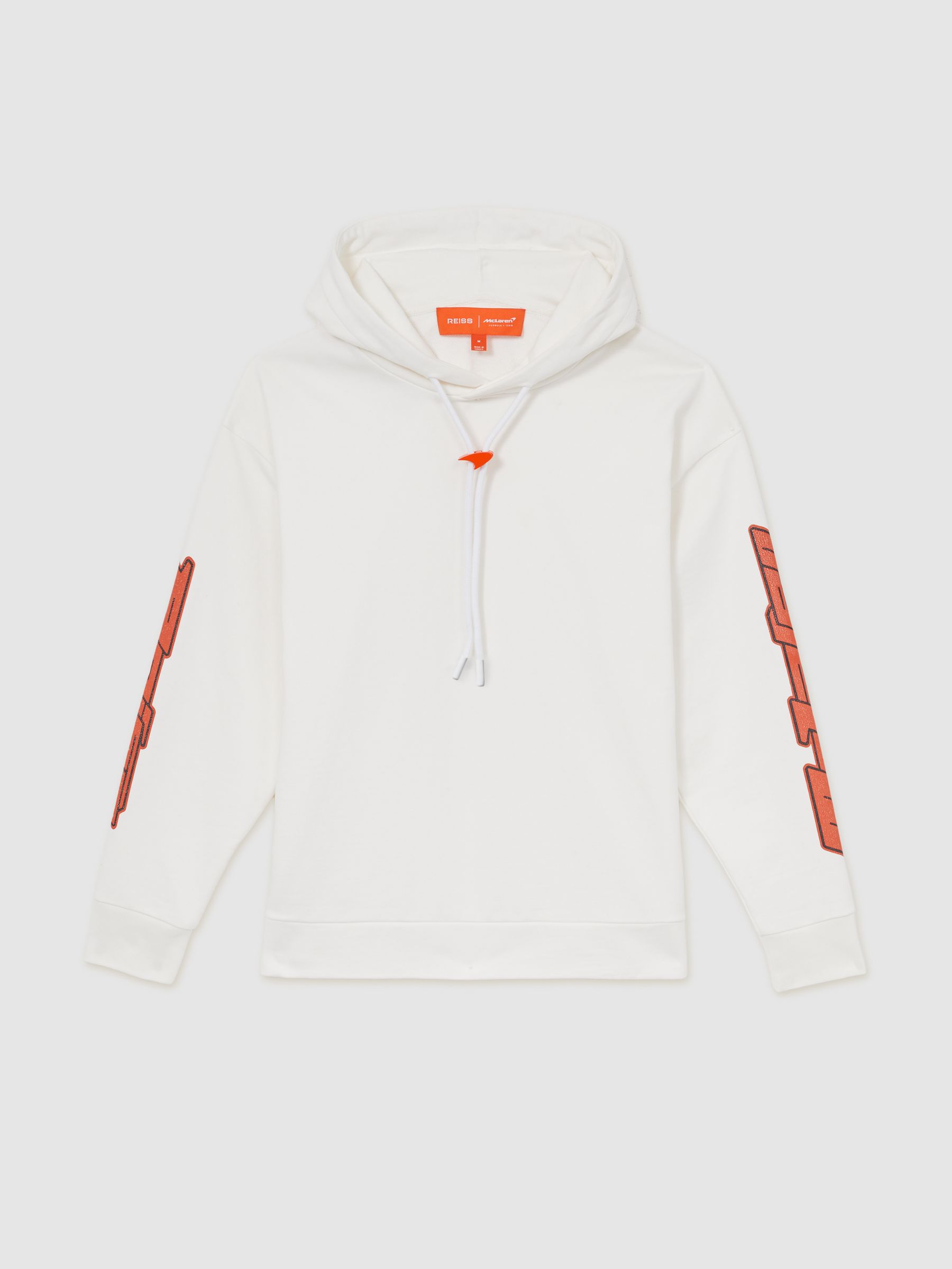 Reiss McLaren F1 Team Oversize Toggle Hoodie Unisex Fit In White